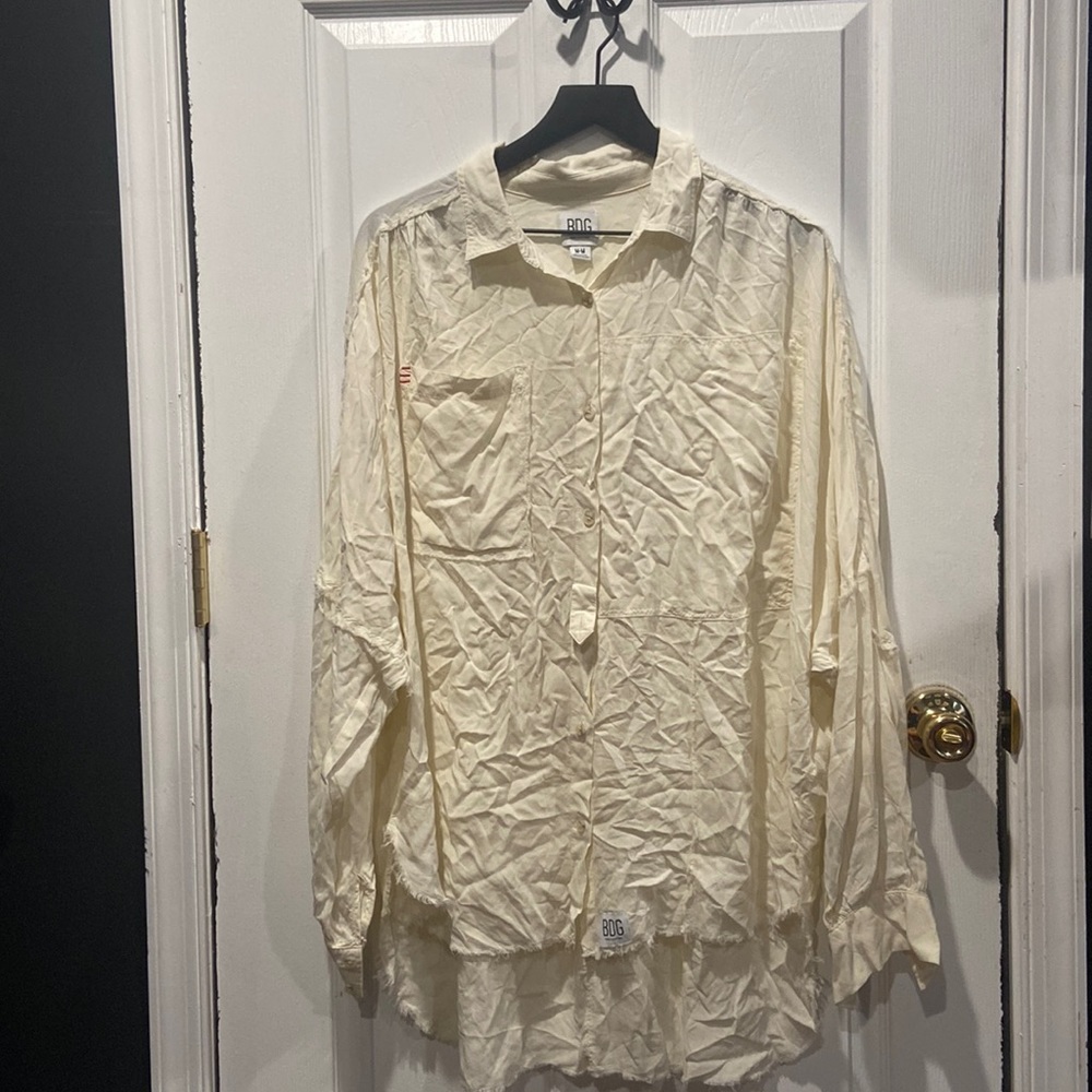 NWT Urban Outfitters oversized distressed button down
